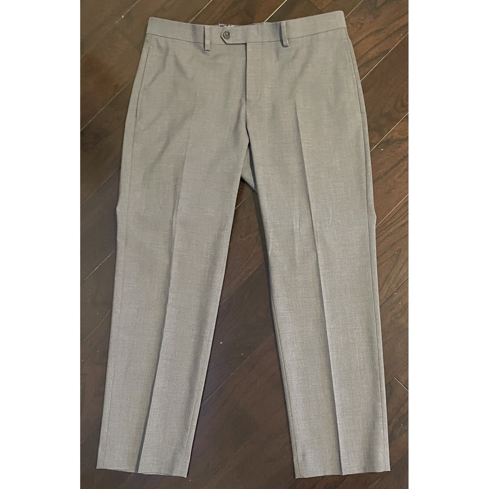 Lauren Ralph Lauren Dress Pants Men 34x30(29) Grey Flat Front Stretch Business